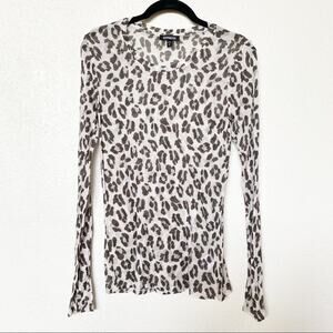 Express Sheer Leopard Print Thin Sweater Top Size Small